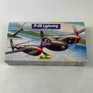 Heller P-38 Lightning 1/72 Scale Model Kit 66 Pieces No. 80273 Vintage Aircraft